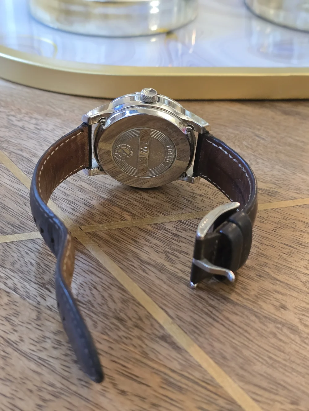 Fossil Men's Silver Dial Skeleton Automatic Watch with Brown Leather Strap